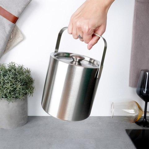 Wiaderko do lodu ze szczypcami stalowe termiczne cooler wiadro na lód VILDE 259687