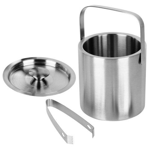 Wiaderko do lodu ze szczypcami stalowe termiczne cooler wiadro na lód VILDE 259687