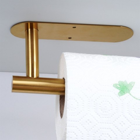 Wieszak UCHWYT na ręcznik papierowy kuchenny ścienny stalowy złoty VILDE 229138