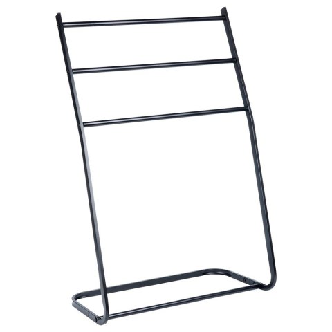 Wieszak stojak na ręczniki łazienkowe stojący uchwyt metalowy czarny VILDE 568019