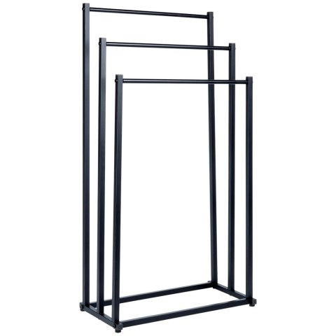 Wieszak stojak na ręczniki łazienkowe stojący uchwyt metalowy czarny VILDE 568020