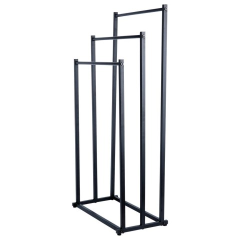 Wieszak stojak na ręczniki łazienkowe stojący uchwyt metalowy czarny VILDE 568020