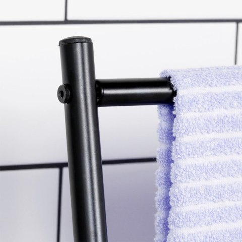 Wieszak stojak na ręczniki łazienkowe stojący uchwyt metalowy czarny VILDE 568021