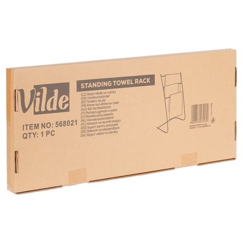 Wieszak stojak na ręczniki łazienkowe stojący uchwyt metalowy czarny VILDE 568021