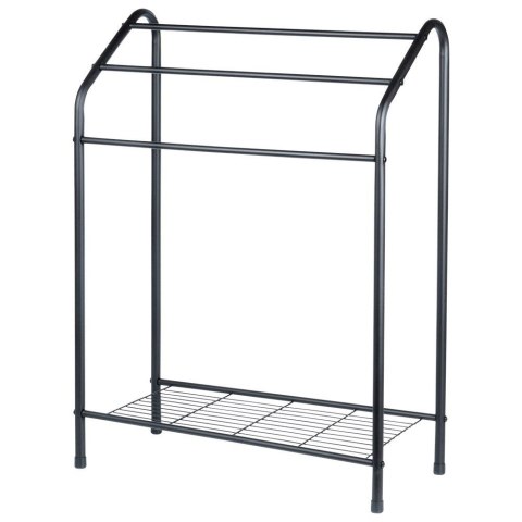 Wieszak stojak na ręczniki łazienkowe stojący uchwyt metalowy czarny VILDE 569823