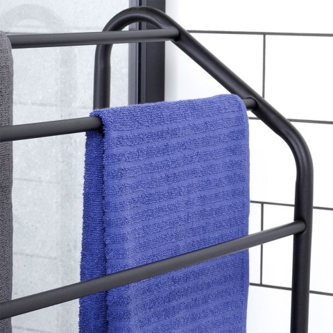 Wieszak stojak na ręczniki łazienkowe stojący uchwyt metalowy czarny VILDE 569823