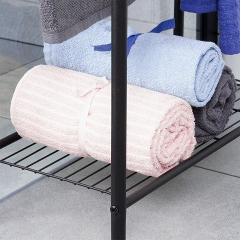 Wieszak stojak na ręczniki łazienkowe stojący uchwyt metalowy czarny VILDE 569823