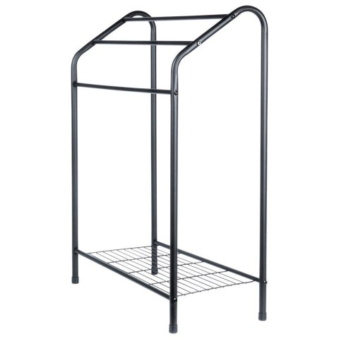 Wieszak stojak na ręczniki łazienkowe stojący uchwyt metalowy czarny VILDE 569823