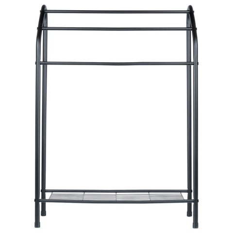 Wieszak stojak na ręczniki łazienkowe stojący uchwyt metalowy czarny VILDE 569823