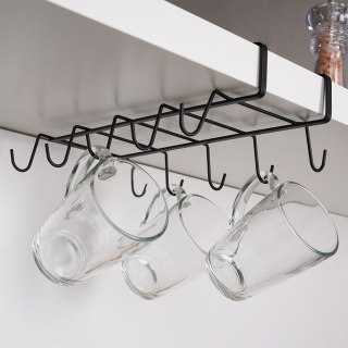 Wieszak uchwyt na kubki filiżanki organizer metalowy czarny VILDE 229092