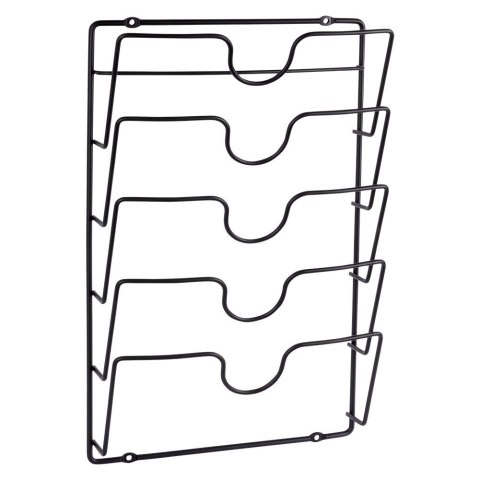 Wieszak uchwyt na pokrywki organizer metalowy czarny VILDE 569737