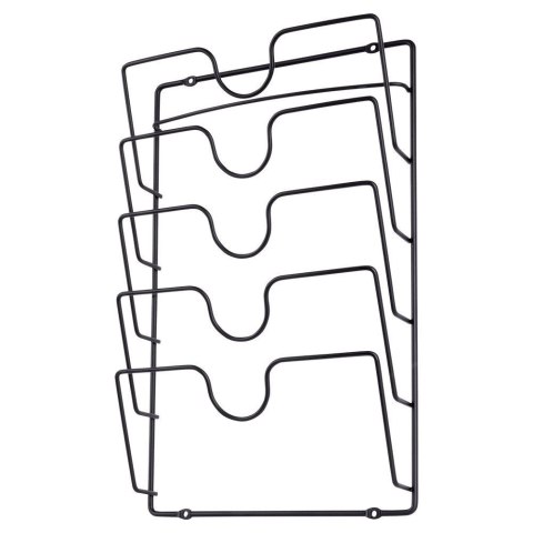 Wieszak uchwyt na pokrywki organizer metalowy czarny VILDE 569737