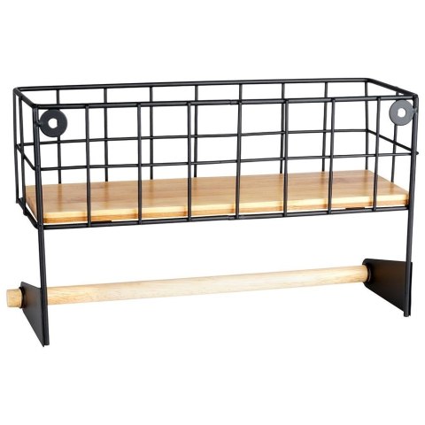 Wieszak uchwyt na ręcznik kuchenny ścienny półka kuchenna czarny VILDE 229060