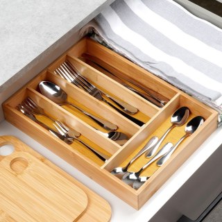Wkład na sztućce do szuflady szuflad organizer bambusowy 25x35cm VILDE 229199