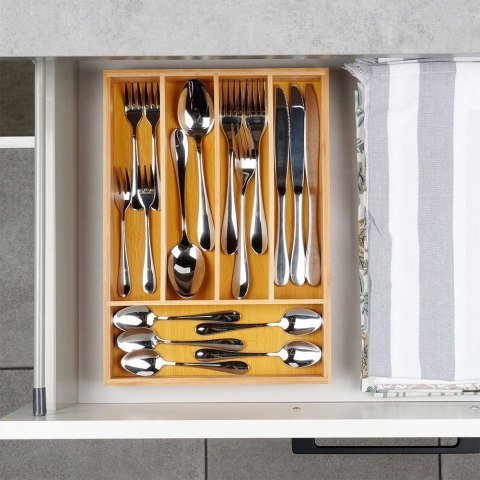 Wkład na sztućce do szuflady szuflad organizer bambusowy 25x35cm VILDE 229199