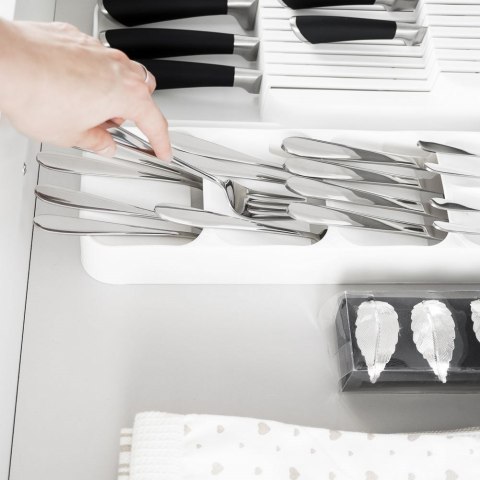 Wkład na sztućce do szuflady szuflad organizer biały 39x11.5cm VILDE 229010-B