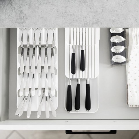 Wkład na sztućce do szuflady szuflad organizer biały 39x17cm VILDE 229011-B