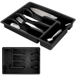 Wkład na sztućce do szuflady szuflad organizer czarny 36x25.5cm VILDE 229048-C