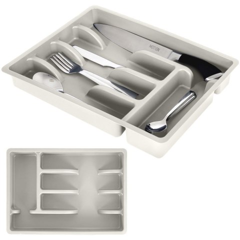 Wkład na sztućce do szuflady szuflad organizer popielaty 36x25.5cm VILDE 229048-P