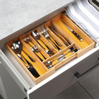 Wkład na sztućce do szuflady szuflad organizer rozsuwany bambusowy 28-45x33.5cm VILDE 229196