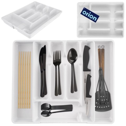 Wkład na sztućce do szuflady szuflad organizer rozsuwany biały 36.5x27.5-44cm ORION 150748