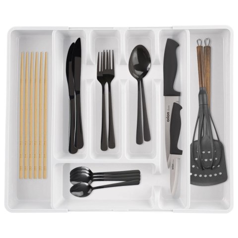 Wkład na sztućce do szuflady szuflad organizer rozsuwany biały 36.5x27.5-44cm ORION 150748