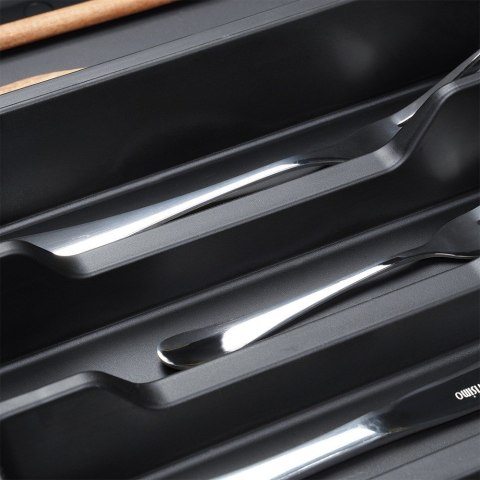 Wkład na sztućce do szuflady szuflad organizer rozsuwany czarny 33-56.5x37.5cm VILDE 229130