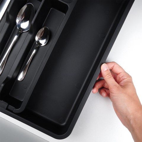 Wkład na sztućce do szuflady szuflad organizer rozsuwany czarny 33-56.5x37.5cm VILDE 229130