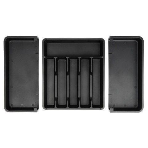 Wkład na sztućce do szuflady szuflad organizer rozsuwany czarny 33-56.5x37.5cm VILDE 229130