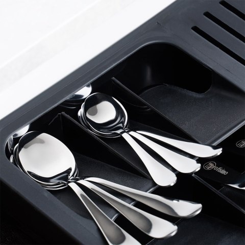Wkład na sztućce do szuflady szuflad organizer rozsuwany czarny 40x31cm VILDE 229145
