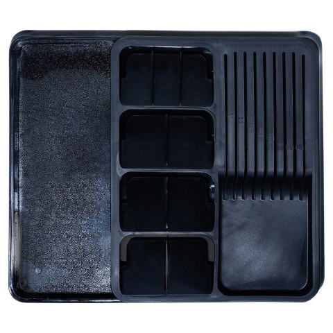 Wkład na sztućce do szuflady szuflad organizer rozsuwany czarny 40x31cm VILDE 229145