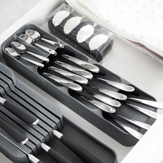Wkład na sztućce do szuflady szuflad organizer szary 39x11.5cm VILDE 229010-S
