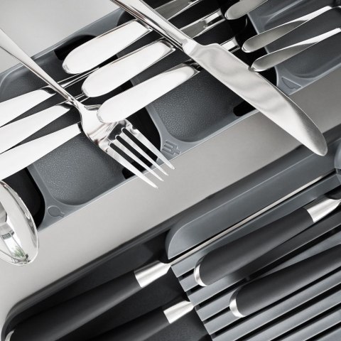 Wkład na sztućce do szuflady szuflad organizer szary 39x11.5cm VILDE 229010-S