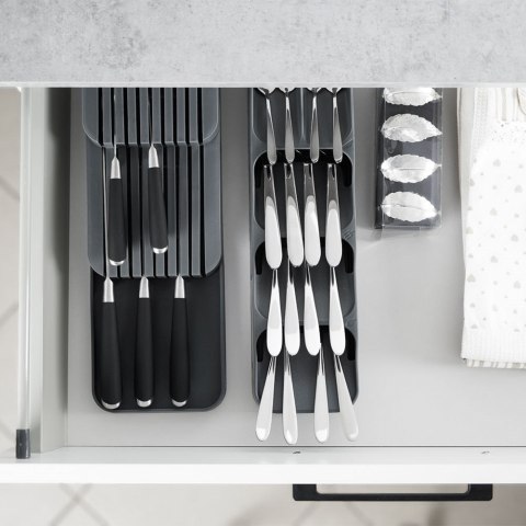 Wkład na sztućce do szuflady szuflad organizer szary 39x11.5cm VILDE 229010-S