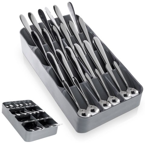 Wkład na sztućce do szuflady szuflad organizer szary 39x17cm VILDE 229011-S