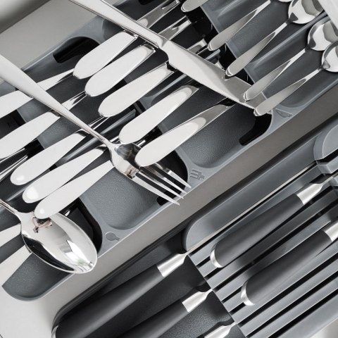 Wkład na sztućce do szuflady szuflad organizer szary 39x17cm VILDE 229011-S