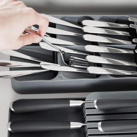 Wkład na sztućce do szuflady szuflad organizer szary 39x17cm VILDE 229011-S