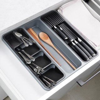 Wkład na sztućce do szuflady szuflad organizer z tworzywa szary 40x40cm ORION 150750