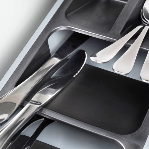 Wkład na sztućce do szuflady szuflad organizer z tworzywa szary 40x40cm ORION 150750