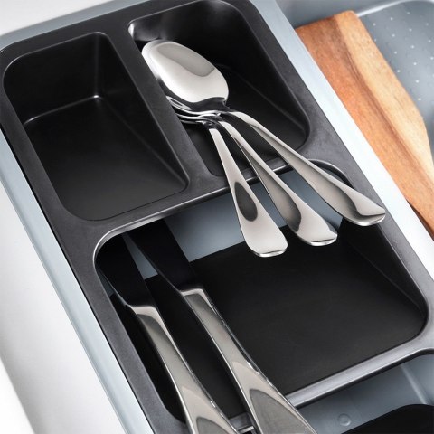 Wkład na sztućce do szuflady szuflad organizer z tworzywa szary 40x40cm ORION 150750