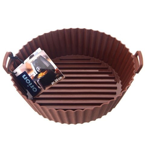 WKŁAD SILIKONOWY DO FRYTKOWNICY BEZTŁUSZCZOWEJ AIR FRYER BRĄZOWY OKRĄGŁY 20CM SILLINIE ORION 151750