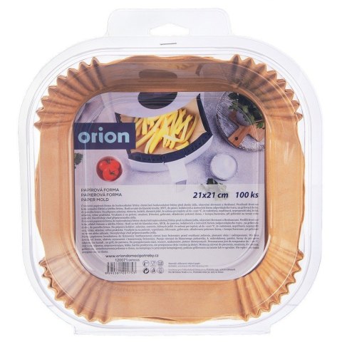 WKŁADY PAPIEROWE DO FRYTKOWNICY BEZTŁUSZCZOWEJ 21X21CM PAPIER 100 SZT ORION 120071