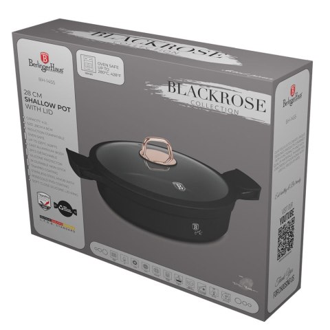 WOK GARNEK NISKI Z POWŁOKĄ TYTANOWĄ 4.2L 28CM BERLINGER HAUS BLACK ROSE BH-1455