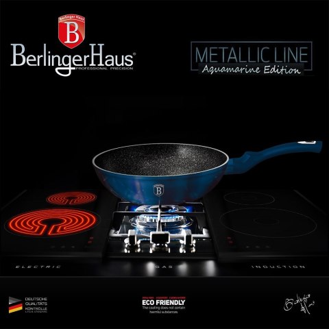 WOK GRANITOWY 28CM BERLINGER HAUS METALLIC AQUAMARINE BH-1875