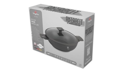 WOK TYTANOWY Z POKRYWKĄ 30CM BERLINGER HAUS ANTRACIT BH-8125