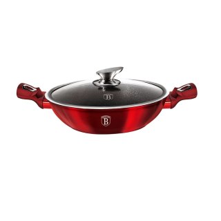 WOK Z POWŁOKĄ GRANITOWĄ 30CM 4L BERLINGER HAUS BURGUNDY BH-7110