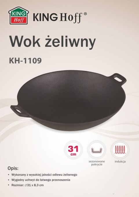 WOK ŻELIWNY 31cm KiNGHOFF KH-1109
