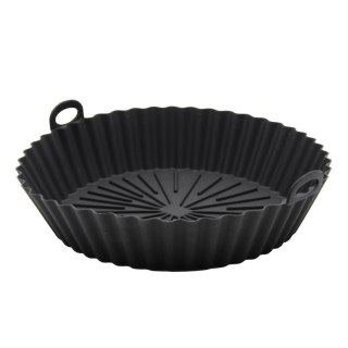 Wkład silikonowy do frytkownicy AIR FRYER okrągły czarny forma 20cm BRUNBESTE BB-3133