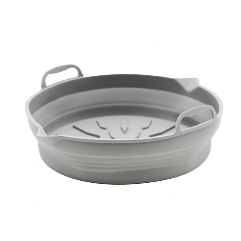 Wkład silikonowy do frytkownicy beztłuszczowej AIR FRYER okrągły szary składany BRUNBESTE BB-3755