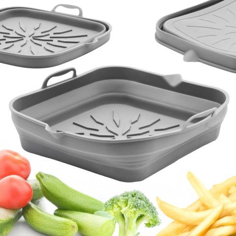 Wkład silikonowy do frytkownicy beztłuszczowej AIR FRYER szary składany BRUNBESTE BB-3762